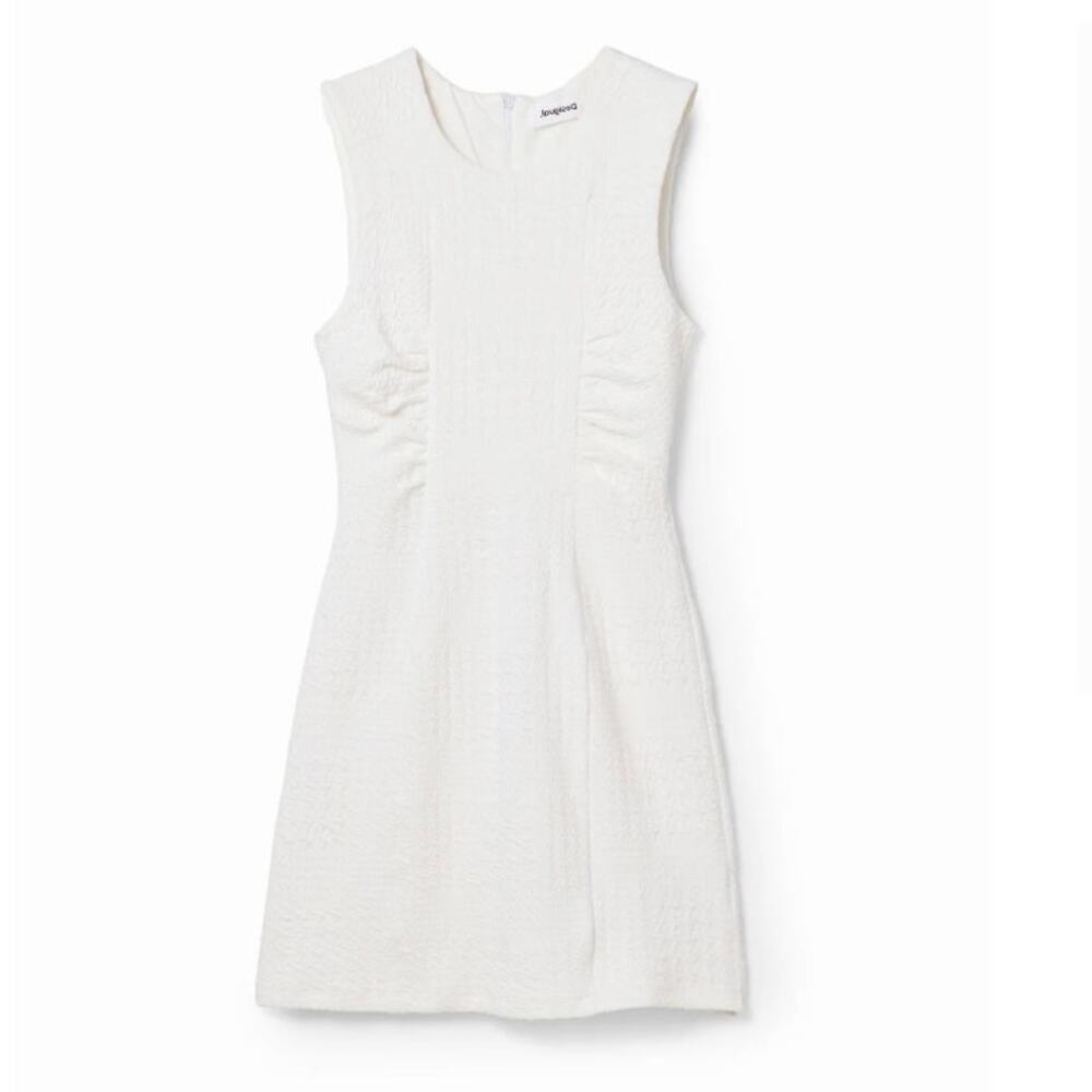 Desigual Dress Women Large White Textured Shift Bodycon NWT $145 - Picture 2 of 11